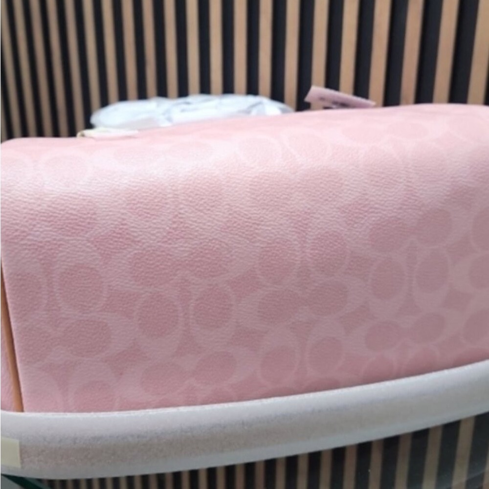 🌛Coach Medium Rowan Satchel In Signature Canvas Powder Pink With Charms - Picture 5 of 11